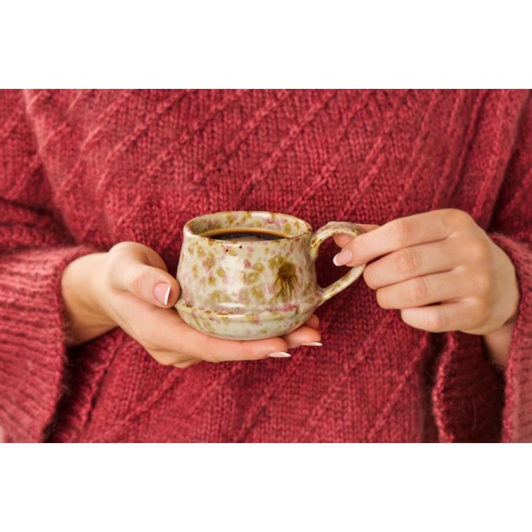 IB LAURSEN - Krus m/hank Kalmar rosa og brunt farvespil