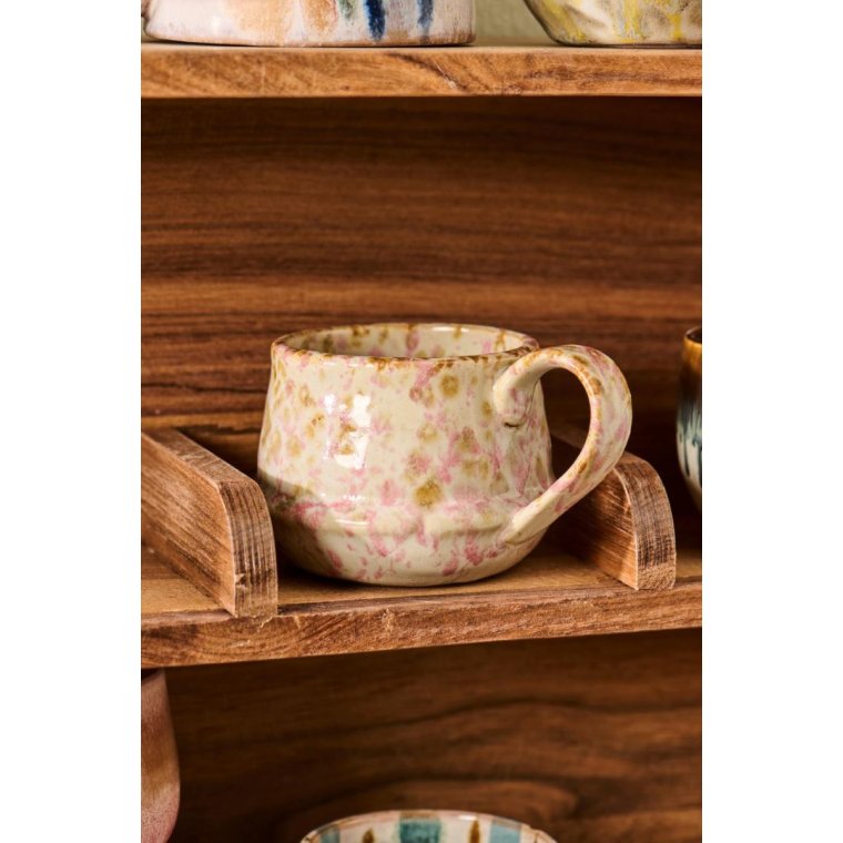 IB LAURSEN - Krus m/hank Kalmar rosa og brunt farvespil