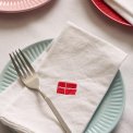 IB LAURSEN - Stofserviet m/dansk flag hvid