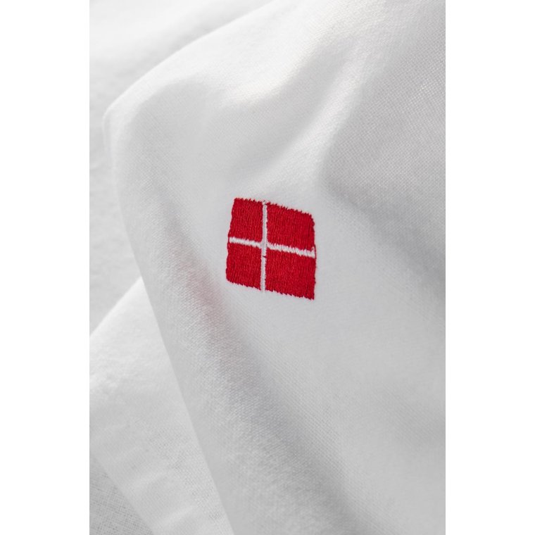 IB LAURSEN - Stofserviet m/dansk flag hvid