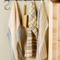 IB LAURSEN - Viskestykke Celine hvid m/blt og beige indvvet mnster