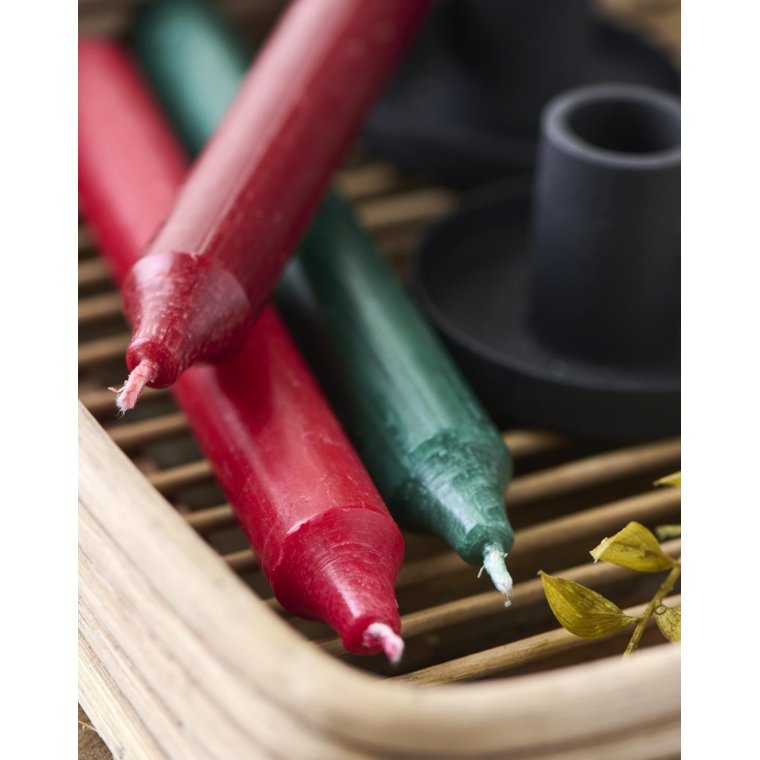 Ib Laursen - Kronelys rd rustik - 4 stk.