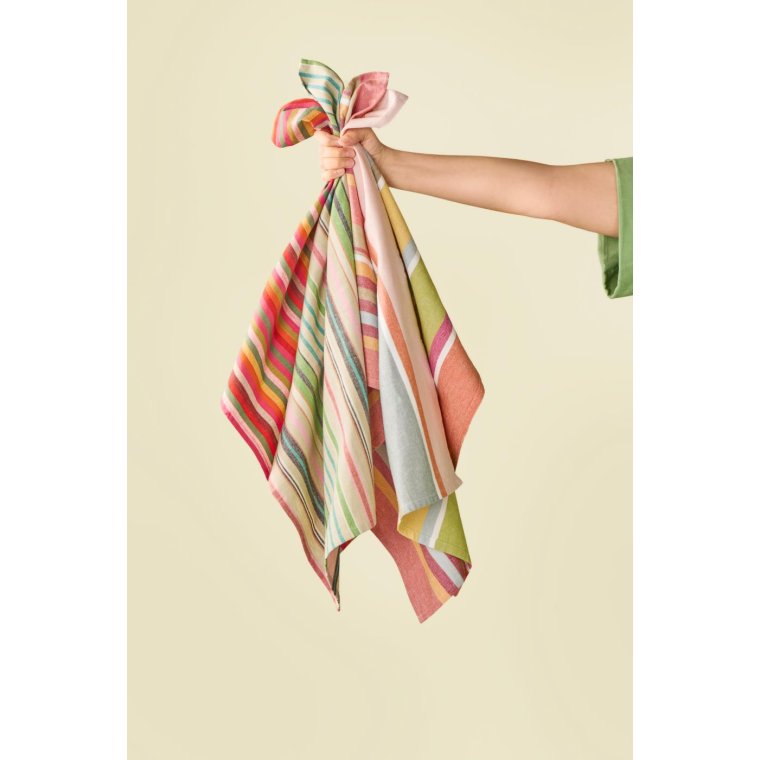 IB LAURSEN - Viskestykke m/multifarvede striber - no. 1