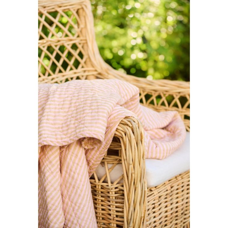 Ib Laursen - Quilt m/mustard og lyser�de smalle striber