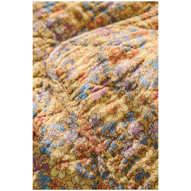 Ib Laursen - Quilt gul m/gule, bl�, orange og lilla blomster