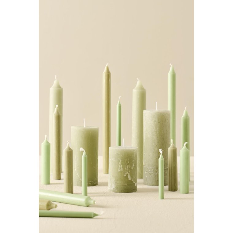 Ib Laursen - Kronelys green tea rustik - 4 stk.