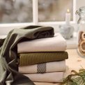Ib Laursen - Viskestykke Sabine mosgr�n m/indv�vet m�nster