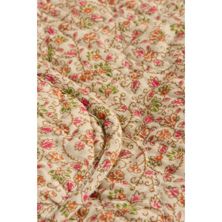 Ib Laursen - Quilt m/r�de, gr�nne og orange blomsterranker