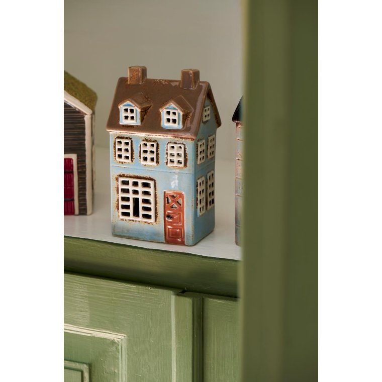 Ib Laursen - Hus t/fyrfadslys Nyhavn 2 kviste lysebl� facade