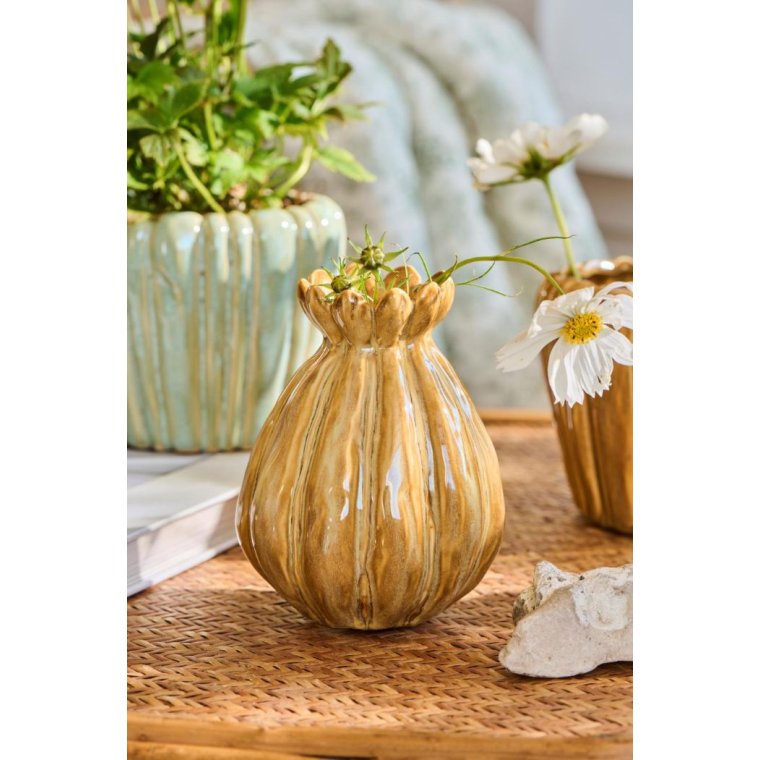 IB LAURSEN - Vase m/ujvne riller clay