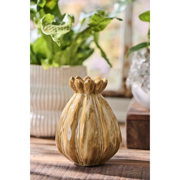 IB LAURSEN - Vase m/ujvne riller clay