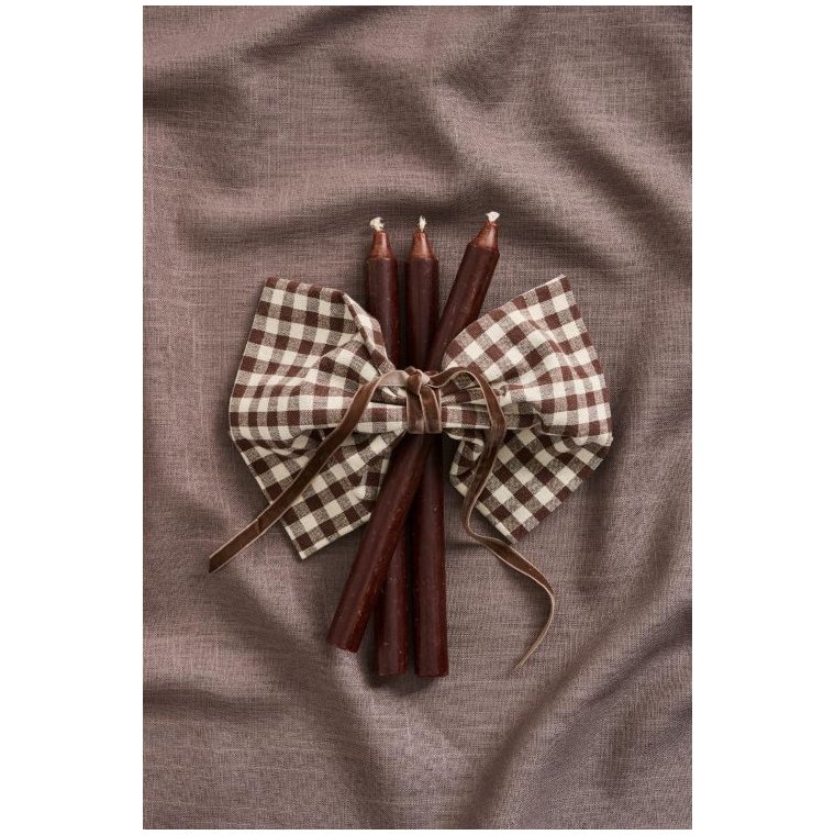 Ib Laursen - Kronelys chocolate rustik lang - 4 stk.
