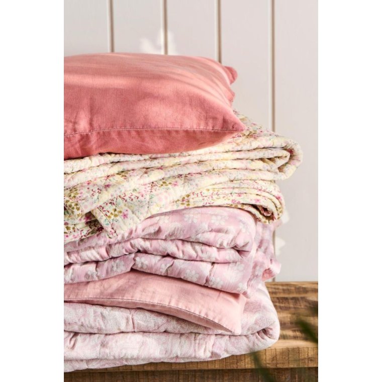 IB LAURSEN - Quilt Cathy rosa malva m/hvide blomster