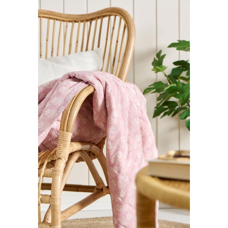 IB LAURSEN - Quilt Cathy rosa malva m/hvide blomster