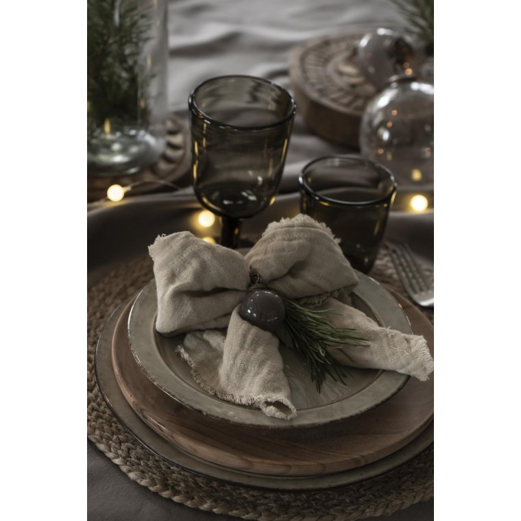 IB LAURSEN - Dkkeserviet rund mrk natur jute