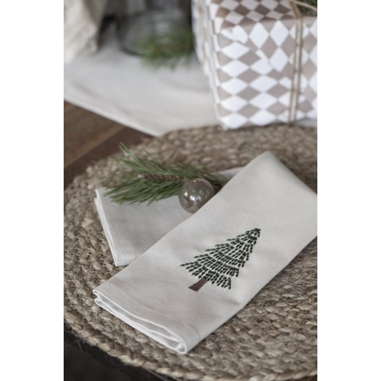 IB LAURSEN - Dkkeserviet rund mrk natur jute