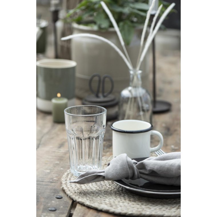 IB LAURSEN - Dkkeserviet rund mrk natur jute