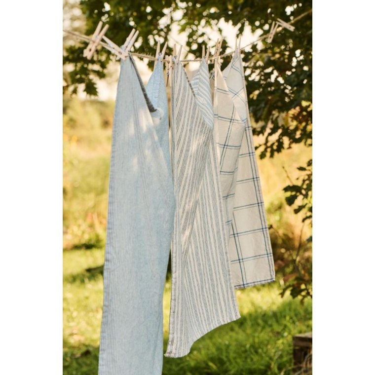 IB LAURSEN - Viskestykke Charlie m/m�rkebl� tynde striber