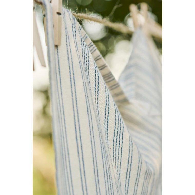 IB LAURSEN - Viskestykke Kasper natur m/m�rkebl� striber