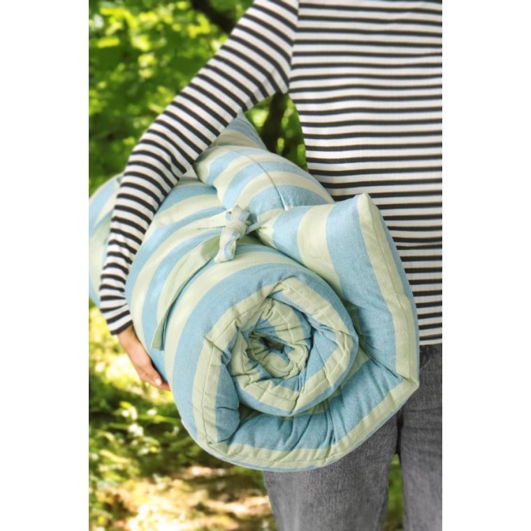 Ib Laursen - Madras Linus m/lysegr�nne og bl� brede striber