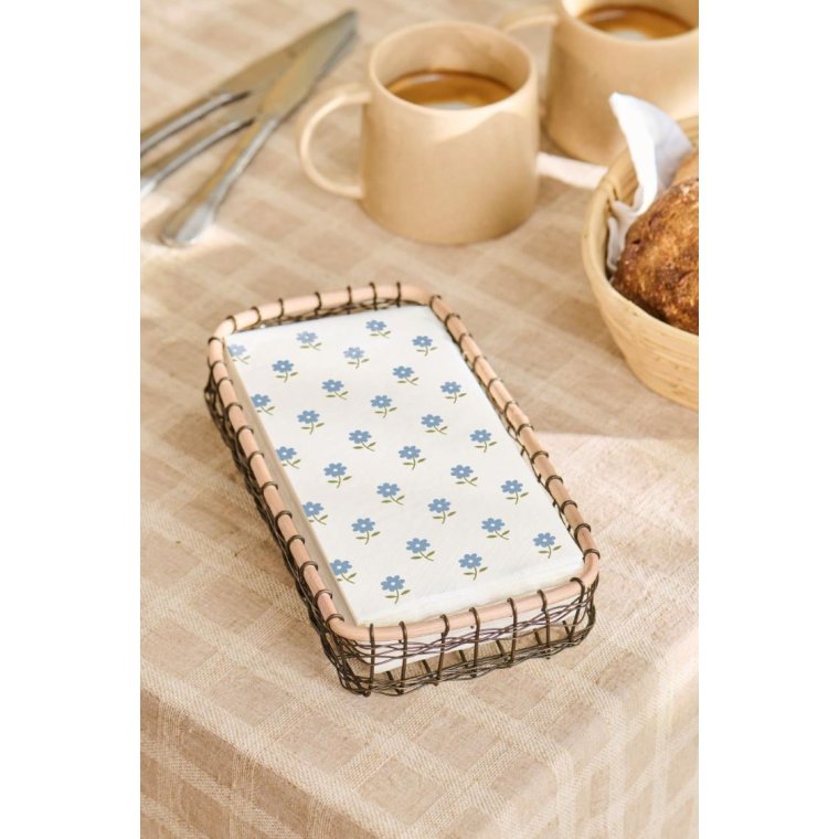 IB LAURSEN - Serviet 10x20 cm bl� blomster - 16 stk/pk