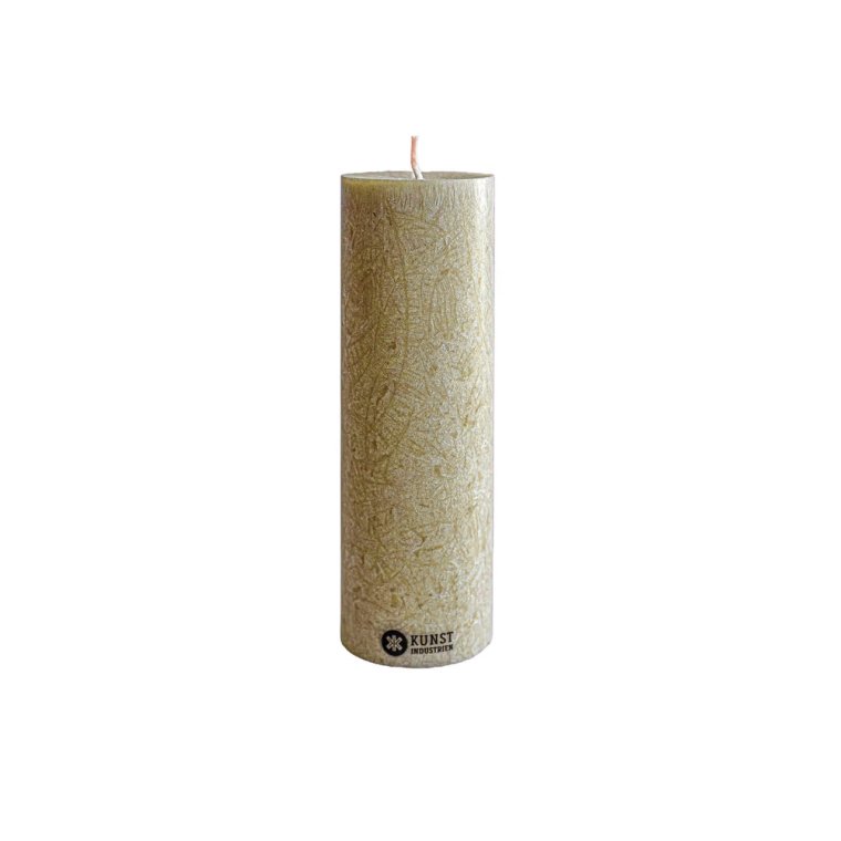 KunstIndustrien - Upcycled olive wax pillar candles - 6 cm x 18 cm
