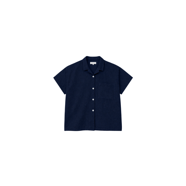 Studio Feder - VICTORIA SHIRT - SEERSUCKER - NAVY