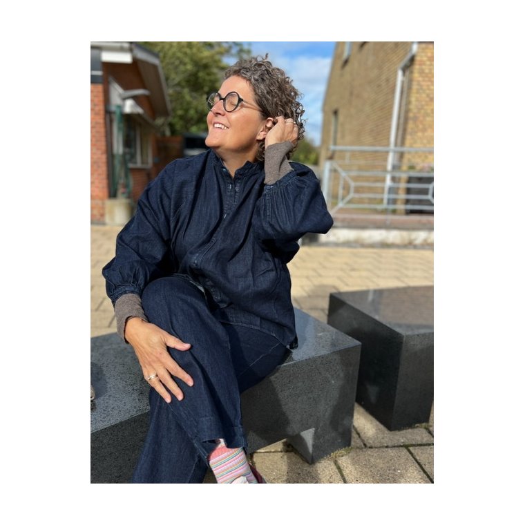 FRAU - Tokyo denim skjorte - Dark blue denim