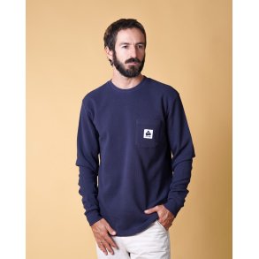 ELSK - WAFFLE MEN'S POCKET LONGSLEEVE - DARK NAVY