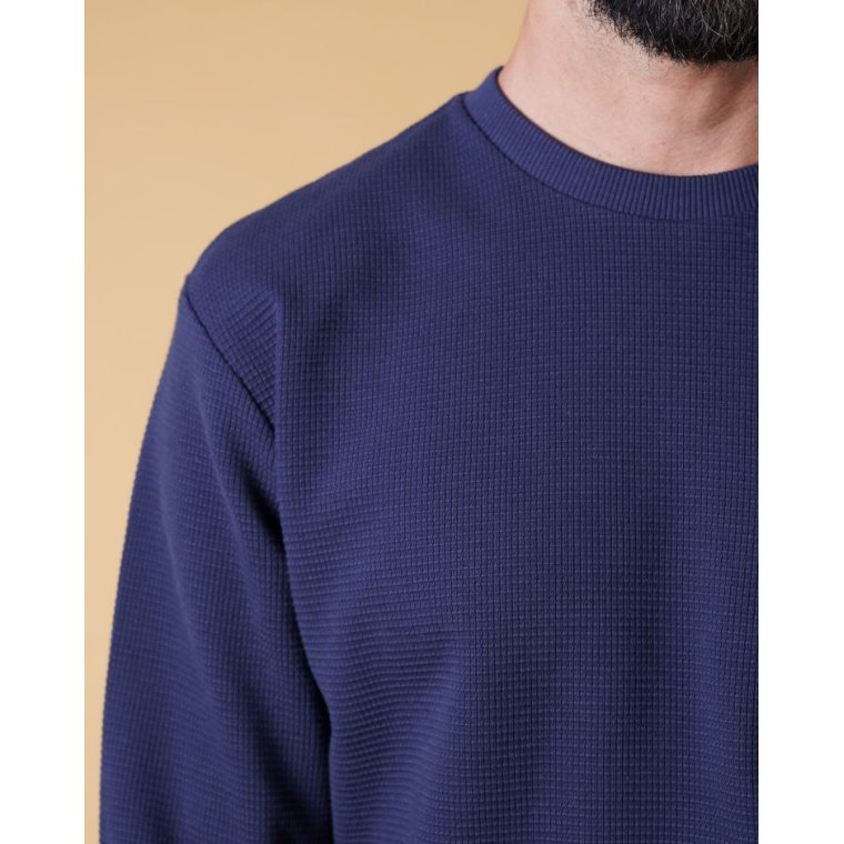 ELSK - WAFFLE MEN'S POCKET LONGSLEEVE - DARK NAVY