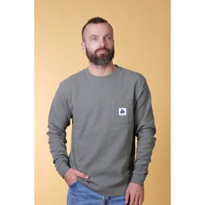 ELSK - WAFFLE MEN'S POCKET LONGSLEEVE - CASTOR GRAY
