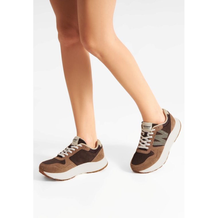 WODEN - Mathilde Runner Suede - Chocolate Multi