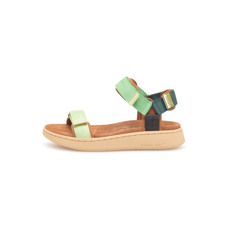 WODEN - Line Sandal - Apple Green Multi