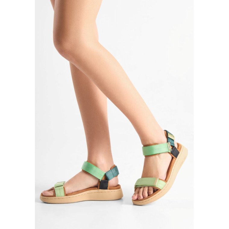 WODEN - Line Sandal - Apple Green Multi
