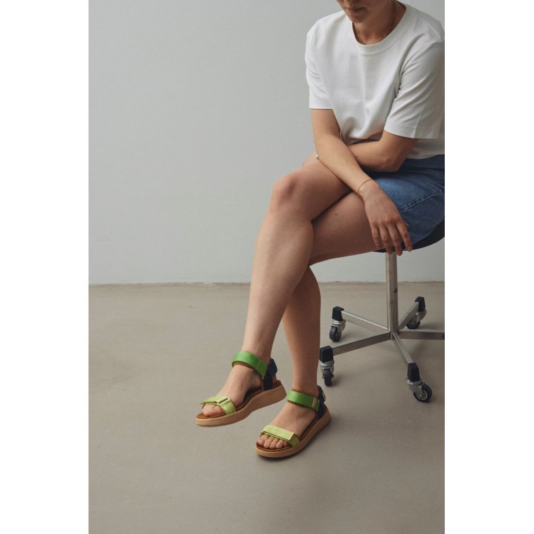 WODEN - Line Sandal - Apple Green Multi