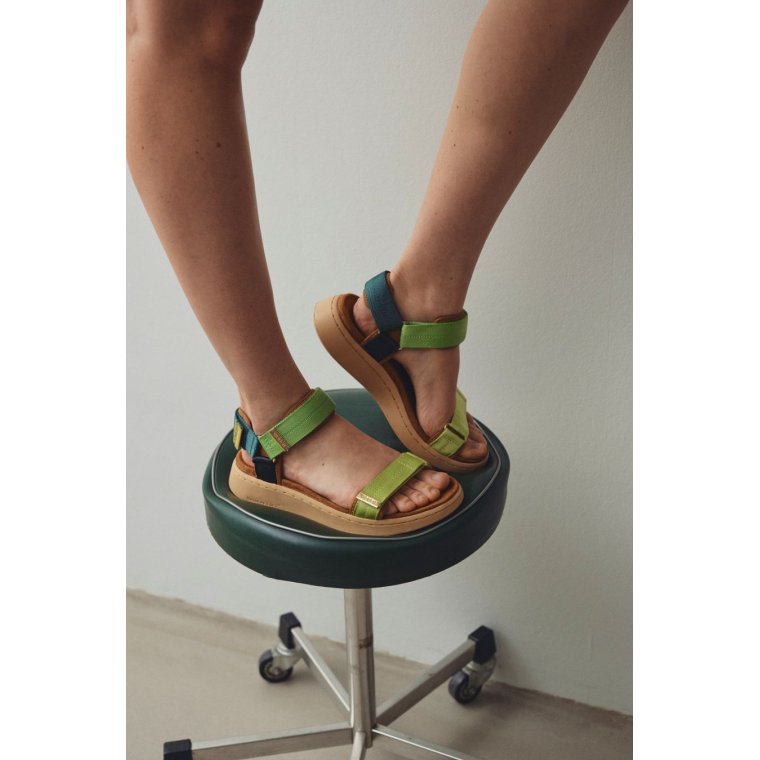 WODEN - Line Sandal - Apple Green Multi