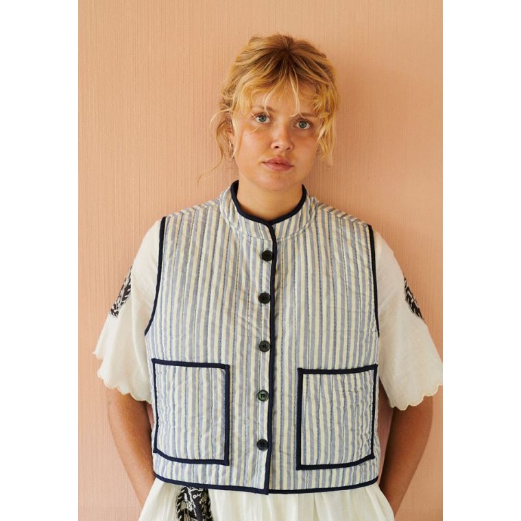 HABIBA - MIO QUILTED WAISTCOAT - SAPPHIRE