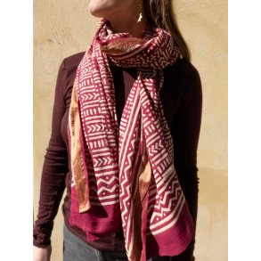 Craft Sisters - Bagru Scarf - Wine - 304