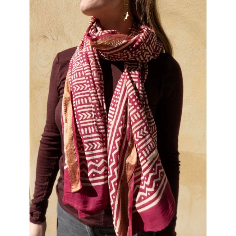 Craft Sisters - Bagru Scarf - Wine - 304