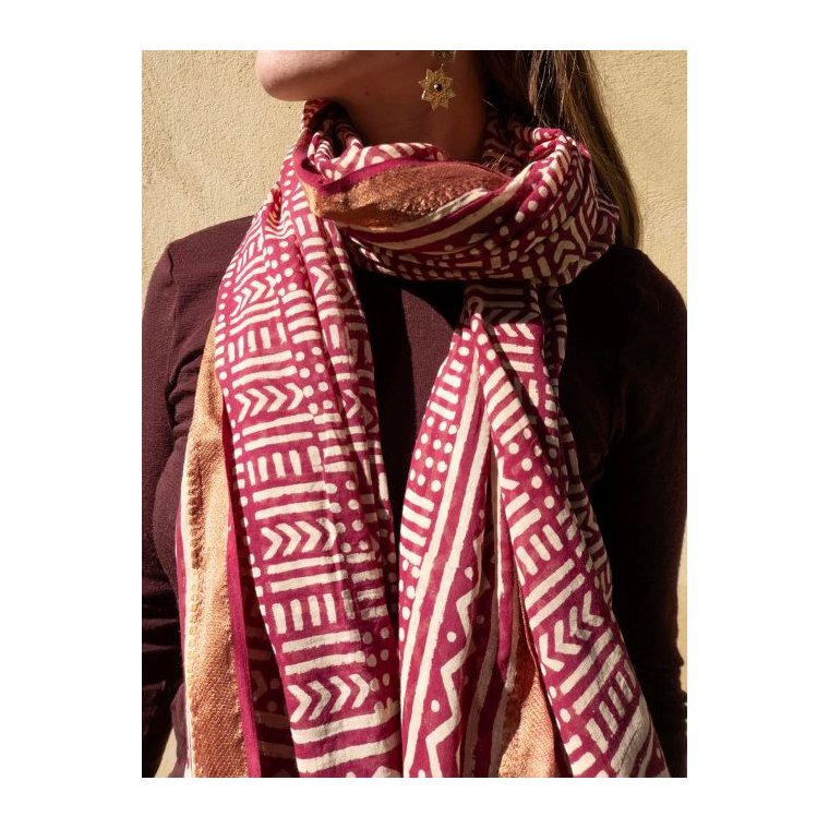 Craft Sisters - Bagru Scarf - Wine - 304