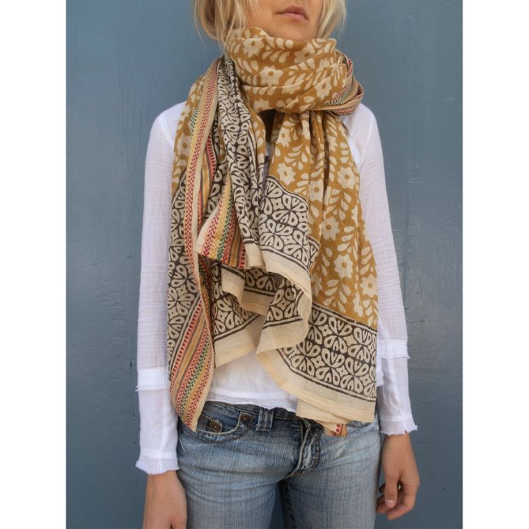 Craft Sisters - Bagru Scarf - Mustard