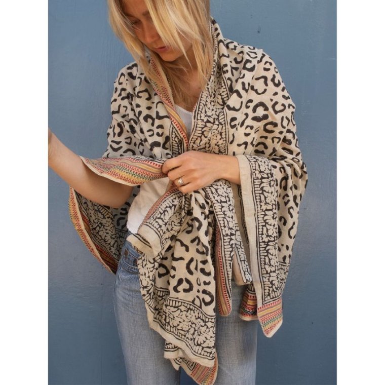 Craft Sisters - Bagru Scarf - Black Leo