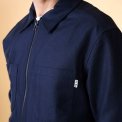 ELSK - HERRINGBONE ZIP MEN'S OVERSHIRT - DARK NAVY