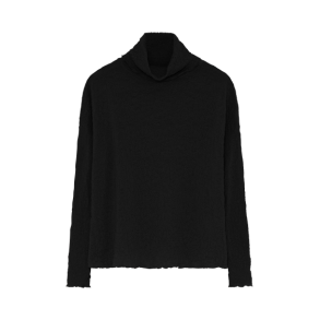 By Basics - 4501 Bubble Wool shirt wide w/large rollneck - black