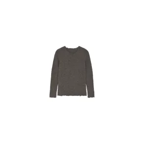 By Basics - 4502 shirt w/round neck l/s - earth melange