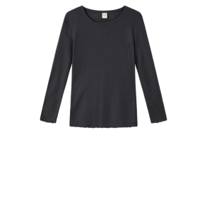 By Basics - 4002 shirt r-neck l/s - caviar