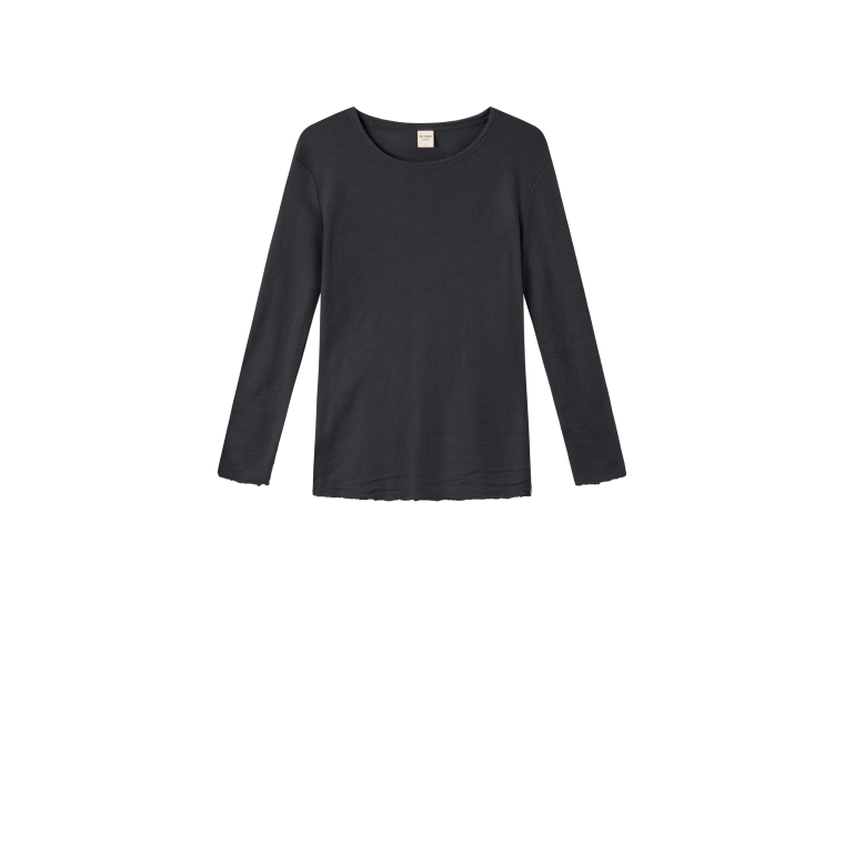 By Basics - 4002 shirt r-neck l/s - caviar