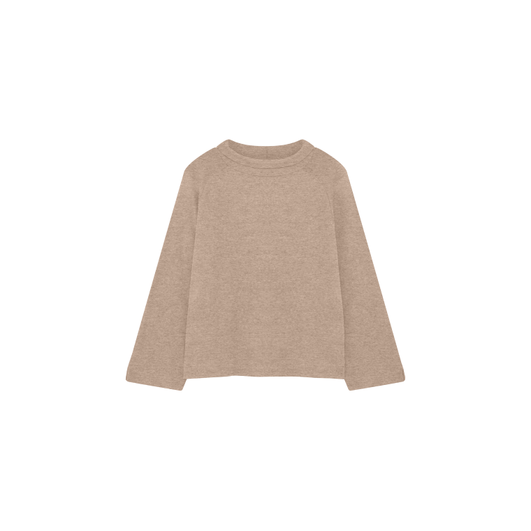 By Basics - 4073 blouse w saddleback - sand melange
