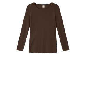 By Basics - 4002 shirt r-neck l/s - 134 chestnut