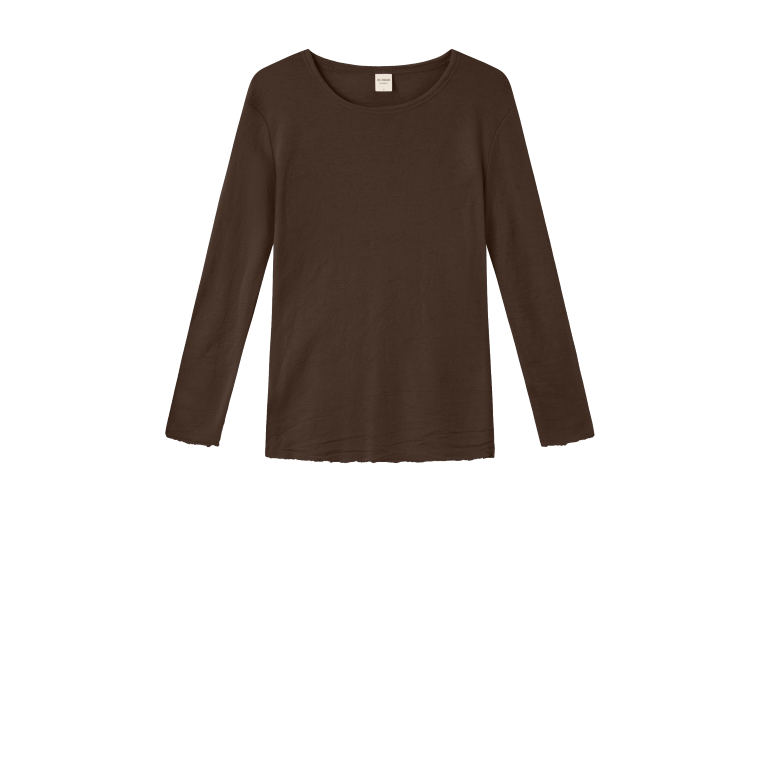 By Basics - 4502 shirt w/round neck l/s - bronze